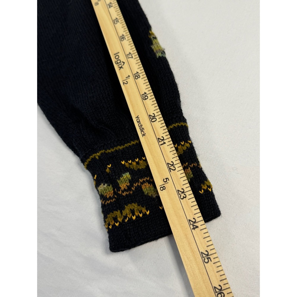 Maureen Goldie Design Scotland Black Floral Fair Isle Smocked Cardigan Sweater - Picture 11 of 11
